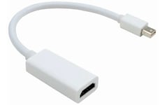 Mini DisplayPort-HDMI-sovitin, äänen kanssa, 1080p-resoluutio, valkoinen