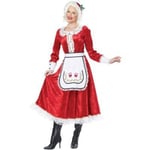 Mrs. Claus Kostym för kvinnor Outfit jul Vuxen tomteklänning White L