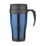 eBuyGB Handle & Screw Lid Insulated 400ml Travel Mug, Double-Walled Plastic Thermos Coffee Cup, 400 Grams