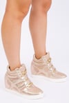 'Hitop' Wedge Trainers With A Front Lace Up