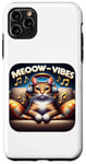 Coque pour iPhone 11 Pro Max Meeow-Vibes Casque pour chat