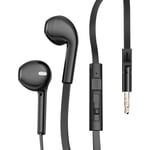 XO Earphones Jack 3.5mm Flat Cord, Black