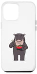 Coque pour iPhone 12 Pro Max Hippopotame mangeant des nouilles Ramen Animaux sauvages