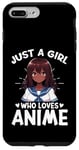 Coque pour iPhone 7 Plus/8 Plus Just a Girl Who Loves Anime Merch Afro-Américain Afro