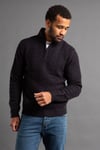 French Connection Mens Navy 1/2 Zip Cable Knit Jumper - Size Small