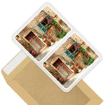 2 x Rectangle Stickers 10cm - Charming Old House Spain #44556