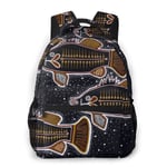 LNLN Sac à Dos décontracté pour Les Filles Tribal Art Fish Laptop Backpack School Backpack for Men Women Lightweight Travel Casual Durable Daily Daypack College Student Rucksack 11 5in X 8in X 16in