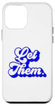 Coque pour iPhone 12 mini Let Them Groovy Retro Vintage, bleu royal, pour filles et femmes, laissez-les