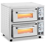 Royal Catering Brugt Pizzaovn - dobbelt 4400 W pizzadiameter 35 cm ildfast sten