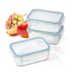 GOURMETmaxx Klick-It Lot de 3 boîtes de conservation en verre de 725 ml | Convient comme boîte à sandwich ou pour Meal Prep | Passe au lave-vaisselle, au micro-ondes et au congélateur | Couvercle de