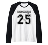 2025 Just Married Honeymoon Cruise Newlyweds Wife Husband Raglan Baseball Tee