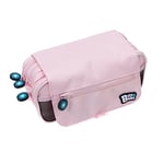 Grafoplás | School Case Three Compartments with Flap | Light Pink | Bits & Bobs | Soft Colours | 23 x 10 x 10 cm | Includes Time and Identification Zone, Light Pink, 23x10x10cm, School