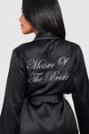 Womens Mother Of The Bride Satin Robe - Black - 8, Black