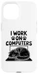 iPhone 15 I Work On Computers Persian Longhair Cat Case