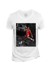 T-Shirt Homme Col V Michael Jordan Gros Dunk Chicago Bulls Basketball Goat