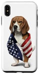 Coque pour iPhone XS Max Beagle Dog Patriot Wrap dans le drapeau des USA American Spirit