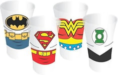 DC Justice League Shot Glasses Set of 4 - Superman Batman Wonder Woman