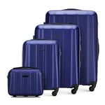 WITTCHEN Travel Suitcase Carry-On Cabin Luggage Hardshell Made of Polycarbonate with 4 Spinner Wheels Combination Lock Telescopic Handle Cruise Line Set of 4 suitcases Blue