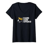 Womens King Of Spade I Came I Saw I Spaded Funny Spades Card Game V-Neck T-Shirt