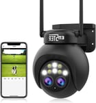 Caméra Surveillance Wifi Exterieure Avec À Double Objectif,8X Zoom Hybride,2,4Ghz Ip Ptz Caméra Extérieur,Suivi Automatique, Détection Humaine,Vision Nocturne Couleur, 2K, Mouvement Uniquement