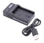 vhbw Chargeur USB de batterie compatible avec Panasonic CGR-S006, CGR-S006E, DMW-BM7, DMW-BMA7 batterie appareil photo digital, DSLR, action cam