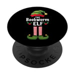 The Bookworm Elf Matching Family Christmas Book Lover Worm PopSockets Adhesive PopGrip