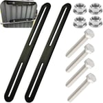 Kit de Support Boite Aux Lettres 215 x 24 mm Support pour Boîte au Lettre 2 Kits pour Fixer des Boîtes aux Lettres sur des Portails Ou des Clôtures (Noir, 215mm)