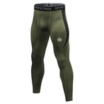 MEETWEE Legging Homme, Running Pantalon de Compression Sport Collant Séchage Rapide Baselayer Long Tight pour Gym Jogging Cyclisme - Vert - S