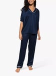 Fable & Eve Notting Hill Kaftan Pyjama Set, Navy