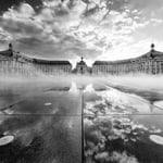 Ceanothe - Tableau sur toile miroir place de la bourse Bordeaux 45x45 cm - Impression sur Toile Murale Décorative - Image imprimée en hd sur Toile