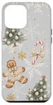 Coque pour iPhone 12 Pro Max Sapin de Noël esthétique en pain d'épices et sapin de Noël beige neutre