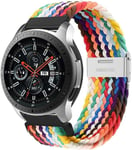 Tressé Bracelet Galaxy Watch 46mm/3 45mm Homme/Femme,22mm Bracelet Montre Nylon Extensible Cuir Pour Samsung Gear S3 Frontier/Huwei Watch Gt/2/3/Pro/Amazfit Gtr 2/Xiaomi Mi Watch S1/Active/Color