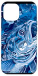 Coque pour iPhone 12 Pro Max Bleu Abstrait Paisley Camo Drapeau Américain Pêche au bar