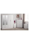 Nevada 4 Door 2 Drawer Mirrored Wardrobe Bedroom Set