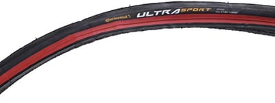 Continental Ultra Sport II Pneu vélo Mixte Adulte, Noir Rouge, 700x23C (23-622)