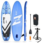 Zray, Sup Stand Up Paddle Gonflable Evasion Deluxe 9.9', PB-ZE10B, Planche Gonflable Dropstitch, Pack Pagaie, Pompe, Sac de Transport, Kit, Opt. Siege Kayak, Jusqu’à 100kg, 210l, 297x76x13cm