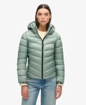 Superdry Womens Hooded Fuji Padded Jacket Light Jade Green Size 14