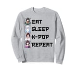 Eat Sleep K-Pop Repeat Anime Fan Korean Music Finger Heart Sweatshirt