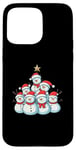 Coque pour iPhone 15 Pro Max Bonhomme de neige sapin de Noël pour filles garçons Père Noël amusant