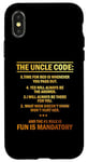 Coque pour iPhone X/XS 5 règles pour le code oncle #1 Fun Is Mandatory Niece Neveu