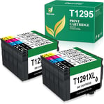 T1295 Compatible pour Epson T1291 T1292 T1293 T1294 Cartouche d'encre pour Epson Stylus SX235W SX525WD SX425W SX445W Stylus