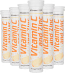 Vitamin C and Zinc Effervescent Tablets, Orange Flavoured, Suitable for Vegans,