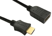 5m HDMI EXTENSION Cable Male - Female 3D TV High Speed With Ethernet BLACK