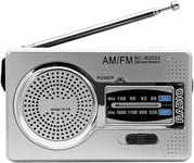 Mini Poste Radio Portable BC-R2033 Transistor Haut-Parleur Tuner Analogique FM/AM Bouton de Réglage Prise Jack 3.5mm