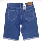 * LEE * Men's NEW Asher Denim Shorts 33"W Loose Fit Baggy Blue Jeans Turn Ups