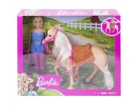 Coffret Poupee Barbie cavaliere blonde et Cheval - Avec accessoires equitation