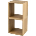 COSTWAY Lot de 2 Bibliothèque en Cube, Étagère Empilable Utilisation Combinée Empliable Séparée Dispositif Anti-basculement pour Salon, Chambre,