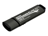 Kanguru Encrypted Defender Elite30 - Usb Flash-Enhet - Krypterat - 256 Gb - Usb 3.2 Gen 1 - Svart - Taa-Kompatibel