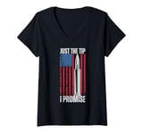 Womens Just The Tip I Promise Funny Rifle Bullet Shooting Gun Lover V-Neck T-Shirt