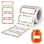 AiQInu Etiquettes Autocollantes Bocaux, 500 Pièces Étiquettes à Confiture, Etiquettes Adhésives Étiquettes Confitures, pour Pots De Confiture, Pots à éPices, Bouteilles